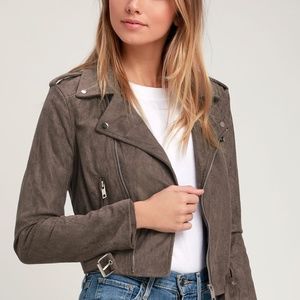 Lulus Chic Dark Grey Moto Jacket